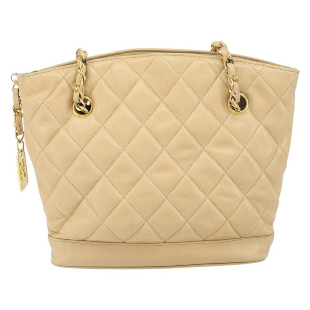 Chanel Boy Shopper Quilted Calfskin Beige Leather Shoulder Bag Bag